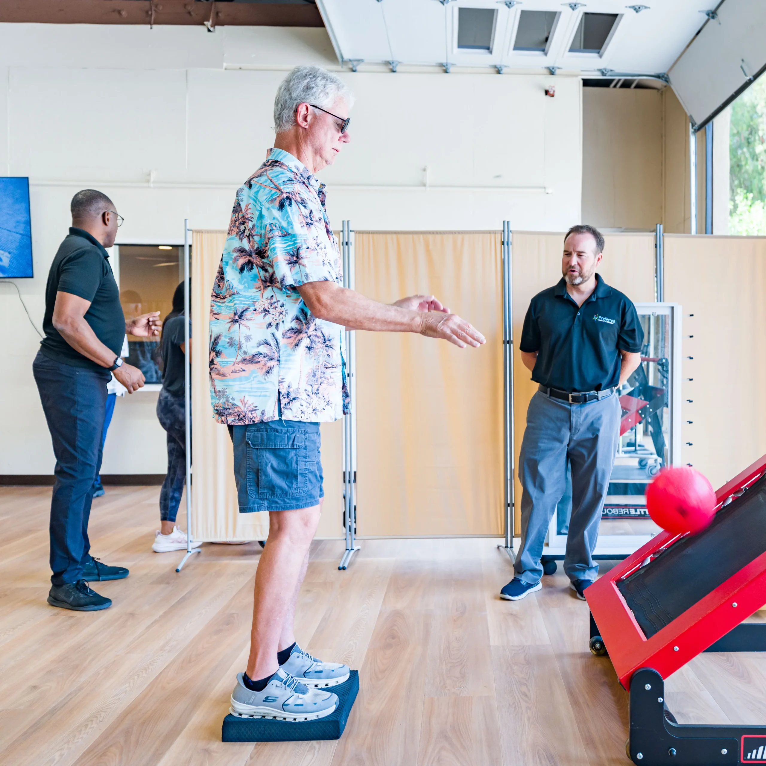 Balance and coordination patient working with Preferred Staff Therapists